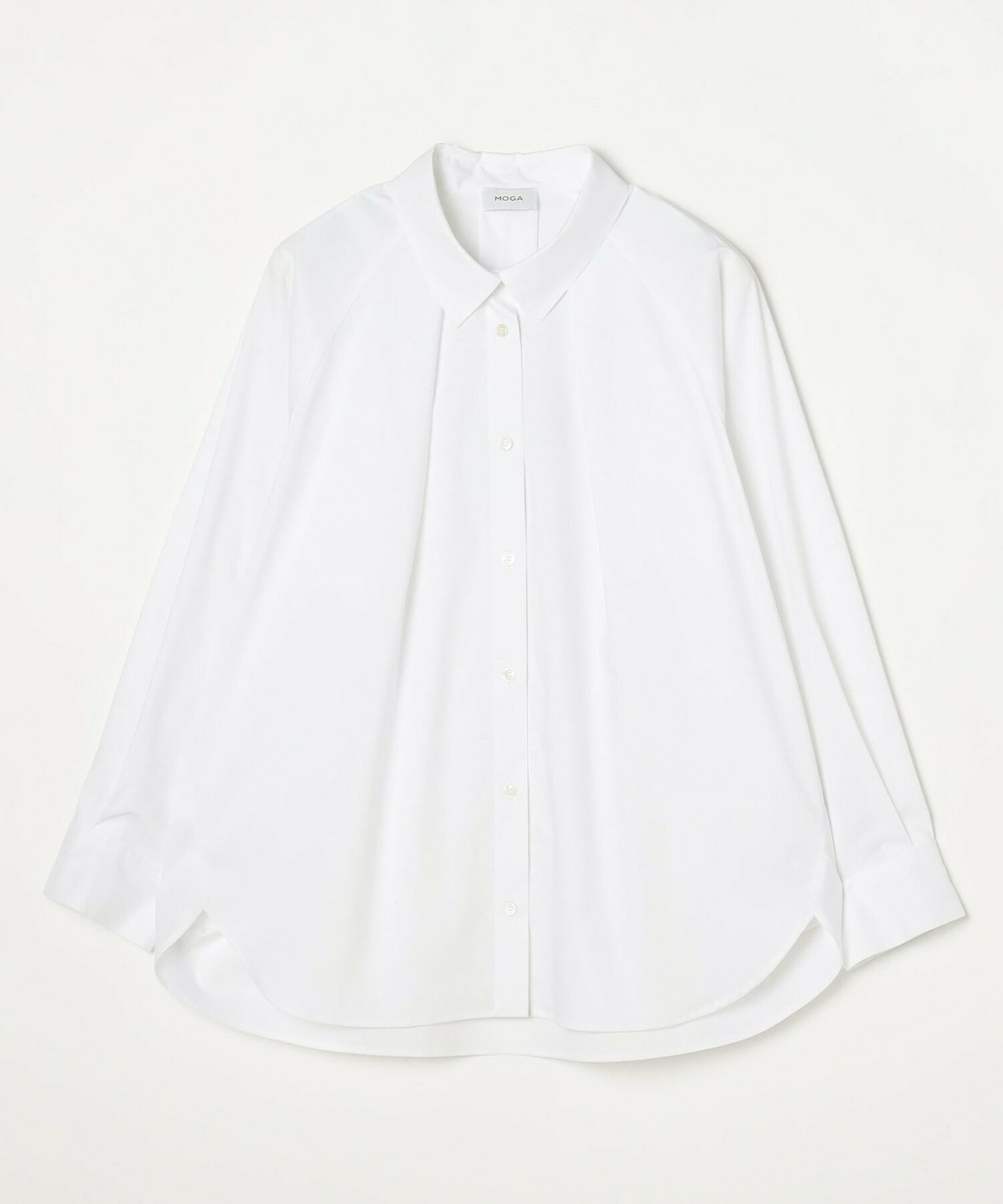 【MOGA】【Lサイズ】ストレッチタイプライターラグランスリーブシャツブラウス 詳細画像 ホワイト 1