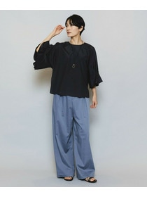 【MOGA】【Lサイズ】ブライトビンテージラウンドカラーブラウス 詳細画像 ブラック 4