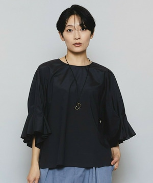 【MOGA】【Lサイズ】ブライトビンテージラウンドカラーブラウス 詳細画像 ブラック 2