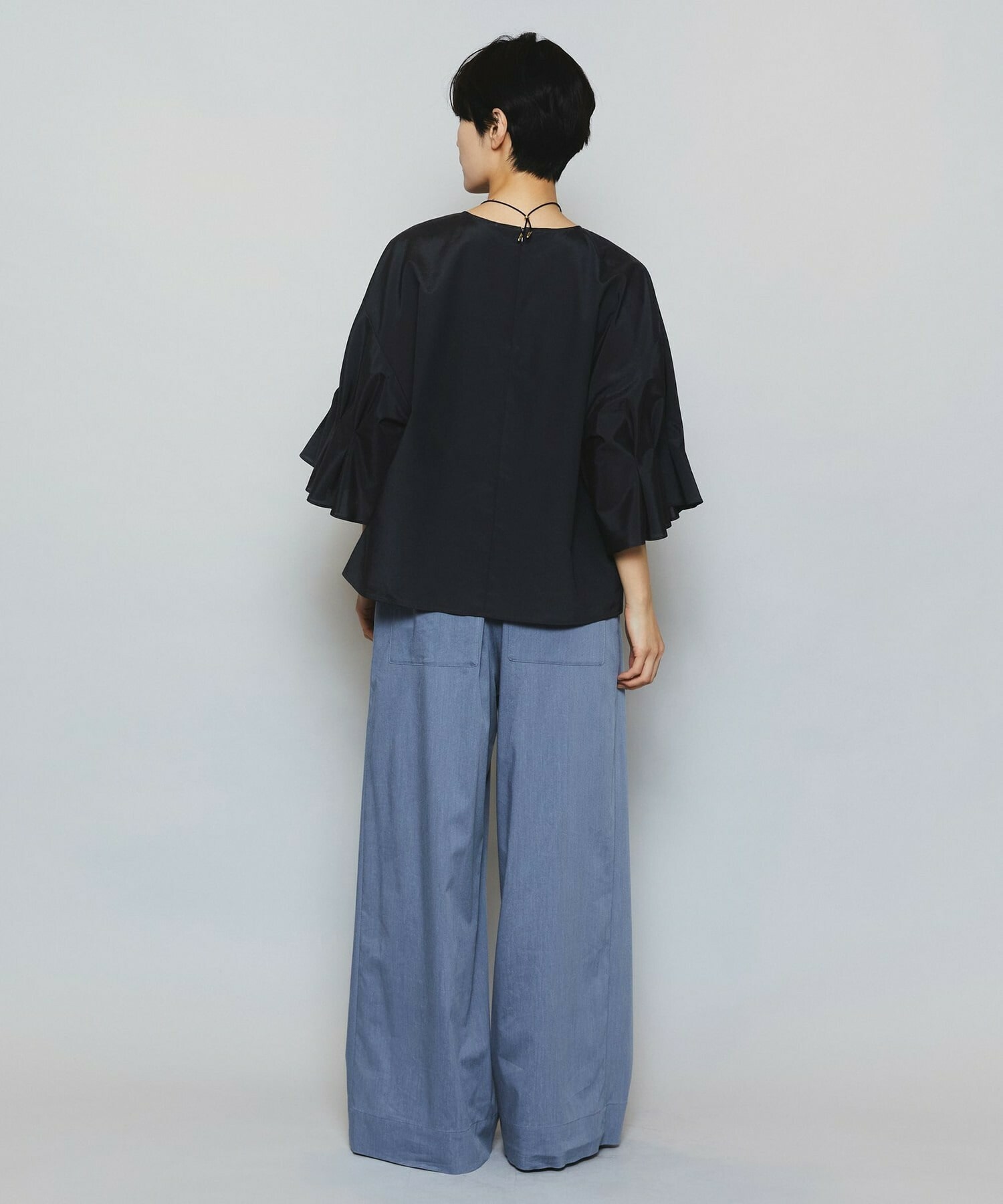 【MOGA】【Lサイズ】ブライトビンテージラウンドカラーブラウス 詳細画像 ブラック 11