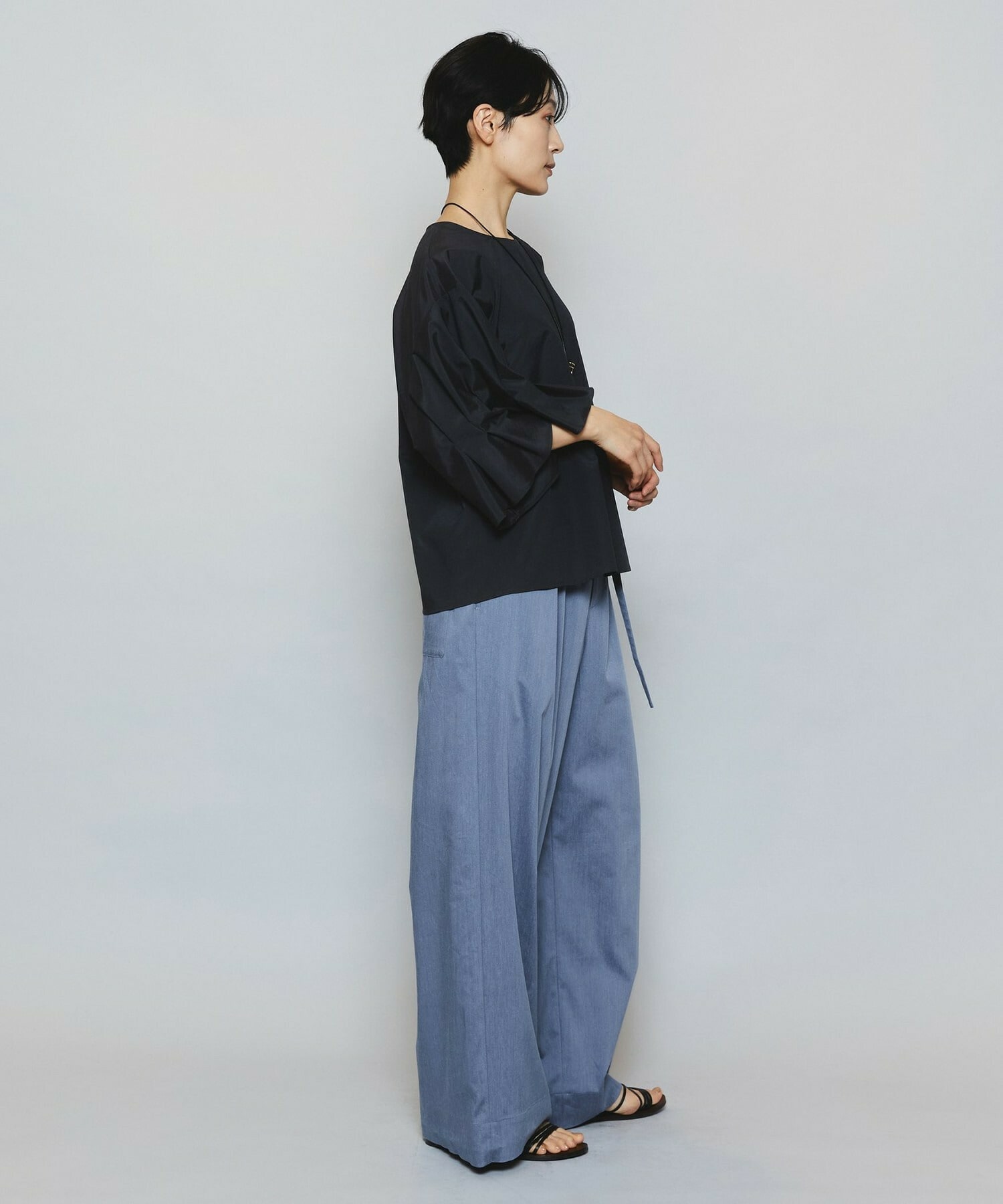 【MOGA】【Lサイズ】ブライトビンテージラウンドカラーブラウス 詳細画像 ブラック 14