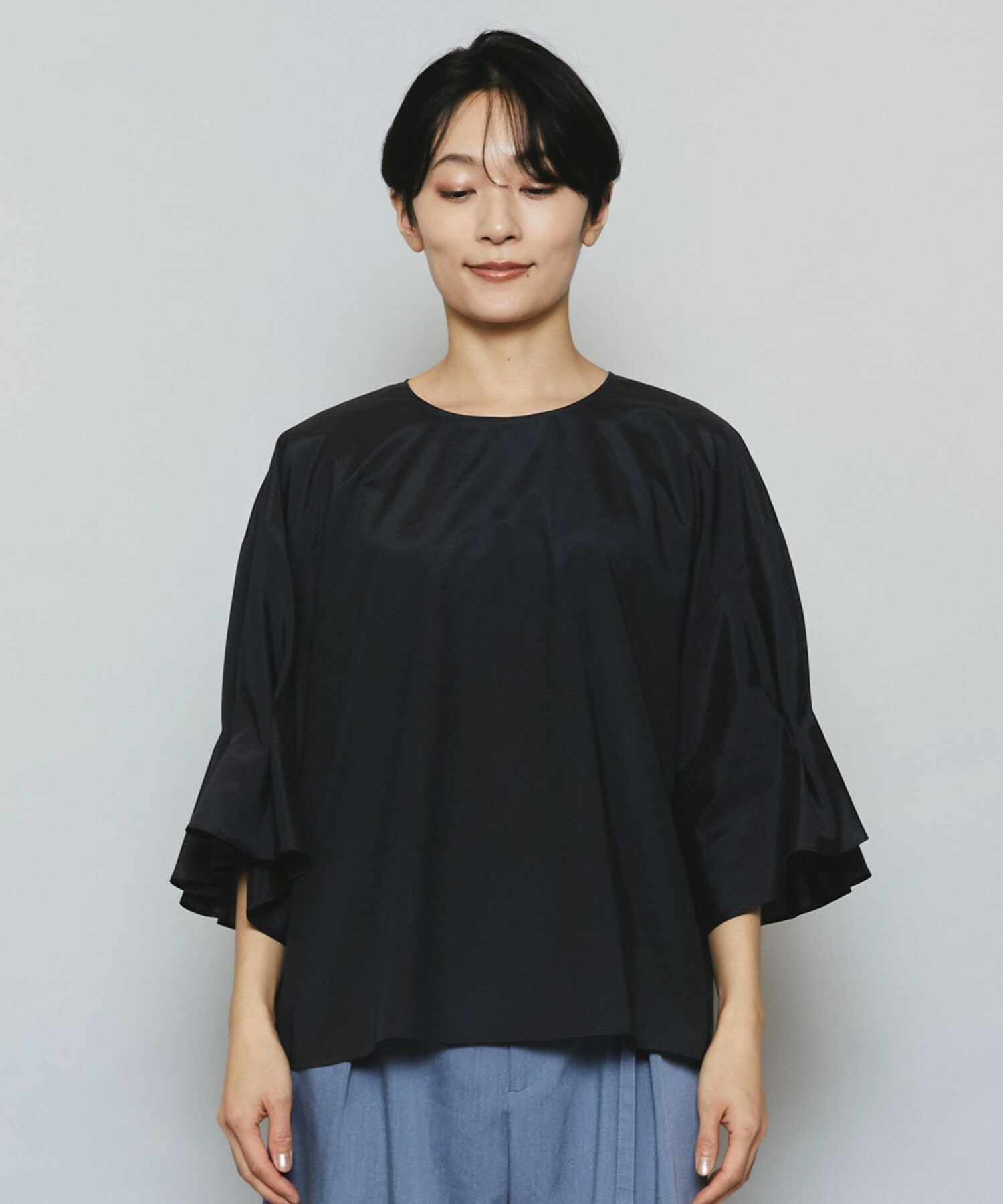 【MOGA】【Lサイズ】ブライトビンテージラウンドカラーブラウス 詳細画像 ブラック 18