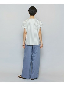 【MOGA】【Lサイズ】ミディアムストライプカスケードフリルブラウス 詳細画像 オフホワイト 10