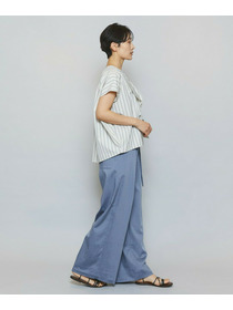 【MOGA】【Lサイズ】ミディアムストライプカスケードフリルブラウス 詳細画像 オフホワイト 12