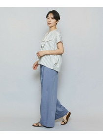 【MOGA】【Lサイズ】ミディアムストライプカスケードフリルブラウス 詳細画像 オフホワイト 6