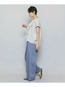 【MOGA】【Lサイズ】ミディアムストライプカスケードフリルブラウス 詳細画像 オフホワイト 7