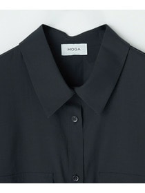 【MOGA】【大きいサイズ】フラットオーガンジーシャツカラーシアーブラウス 詳細画像 ネイビー 23