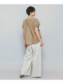 【MOGA】【Lサイズ】ラージストライプカスケードフリルブラウス 詳細画像 ブラウン系その他 11