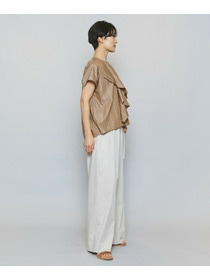 【MOGA】【Lサイズ】ラージストライプカスケードフリルブラウス 詳細画像 ブラウン系その他 12