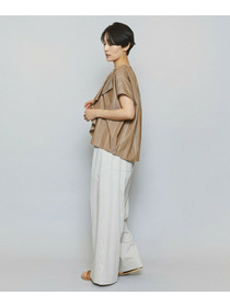 【MOGA】【Lサイズ】ラージストライプカスケードフリルブラウス 詳細画像 ブラウン系その他 8