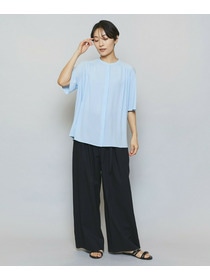 【MOGA】【Lサイズ】ソフトジョーゼットギャザーブラウス 詳細画像 ダークグレー 3