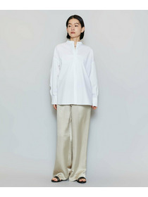 【MOGA】【Lサイズ】T/Cタイプライターバンドカラーシャツブラウス 詳細画像 ブラック 3