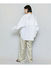 【MOGA】【Lサイズ】T/Cタイプライターバンドカラーシャツブラウス 詳細画像 ブラック 9