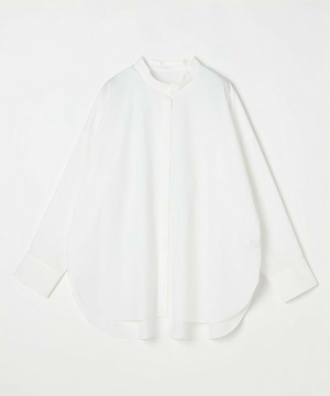 【MOGA】【Lサイズ】T/Cタイプライターバンドカラーシャツブラウス 詳細画像 ホワイト 1