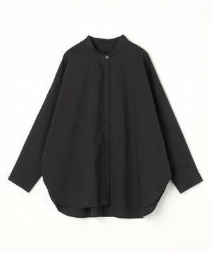 【MOGA】【Lサイズ】T/Cタイプライターバンドカラーシャツブラウス 詳細画像 ブラック 1