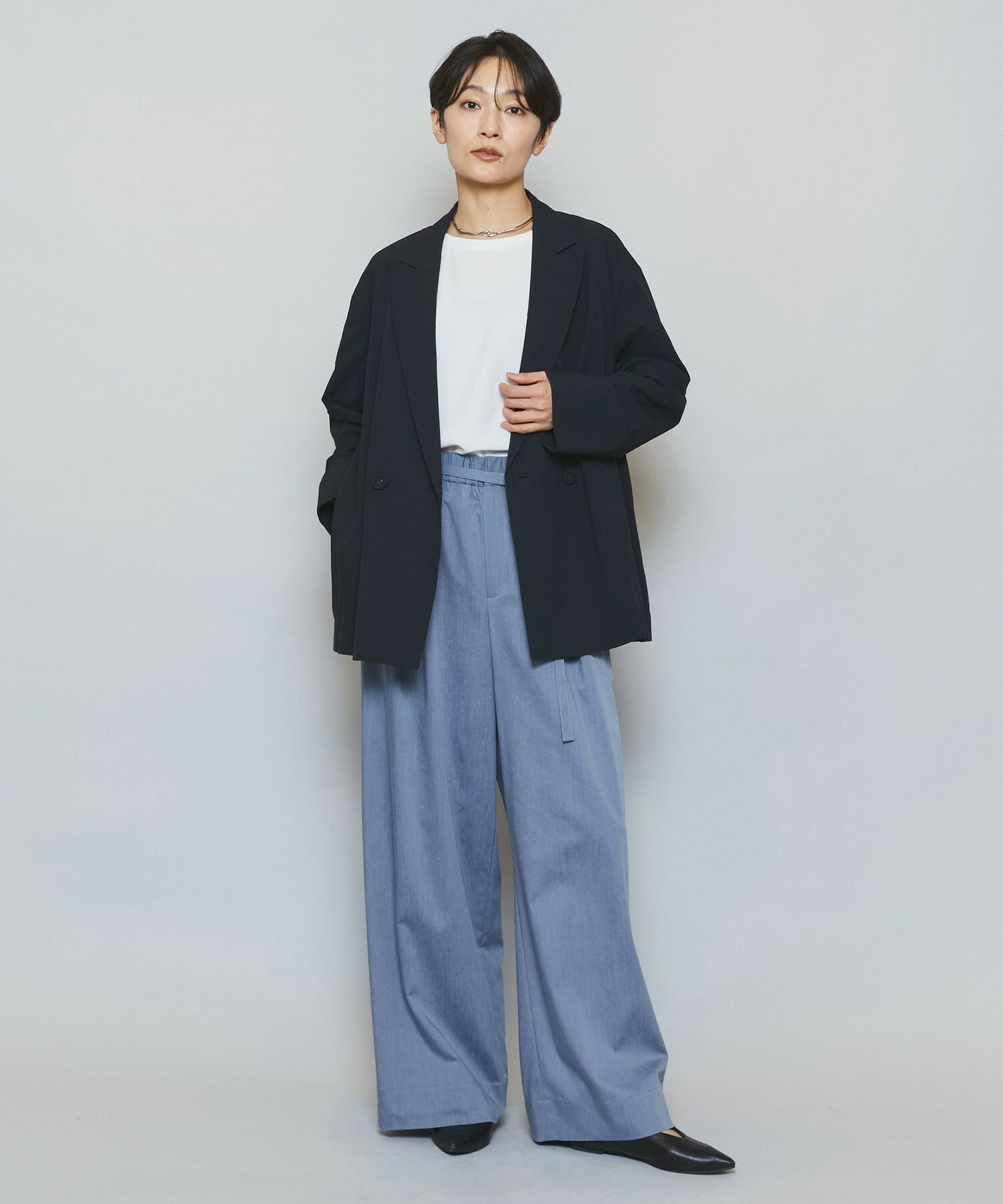 【MOGA】【Lサイズ】強撚2WAYプルオーバーブラウス 詳細画像 オフホワイト 10