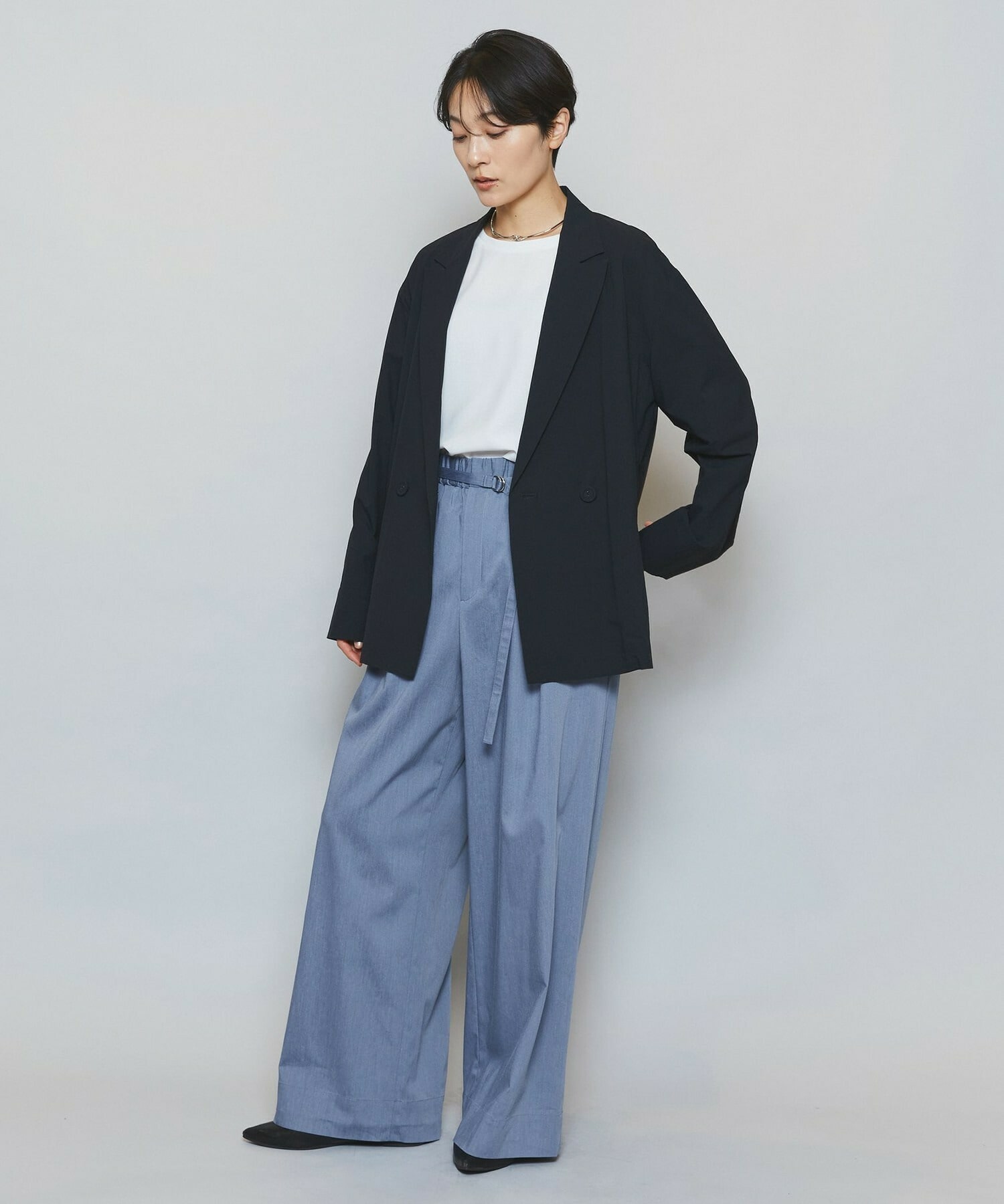 【MOGA】【Lサイズ】強撚2WAYプルオーバーブラウス 詳細画像 オフホワイト 13