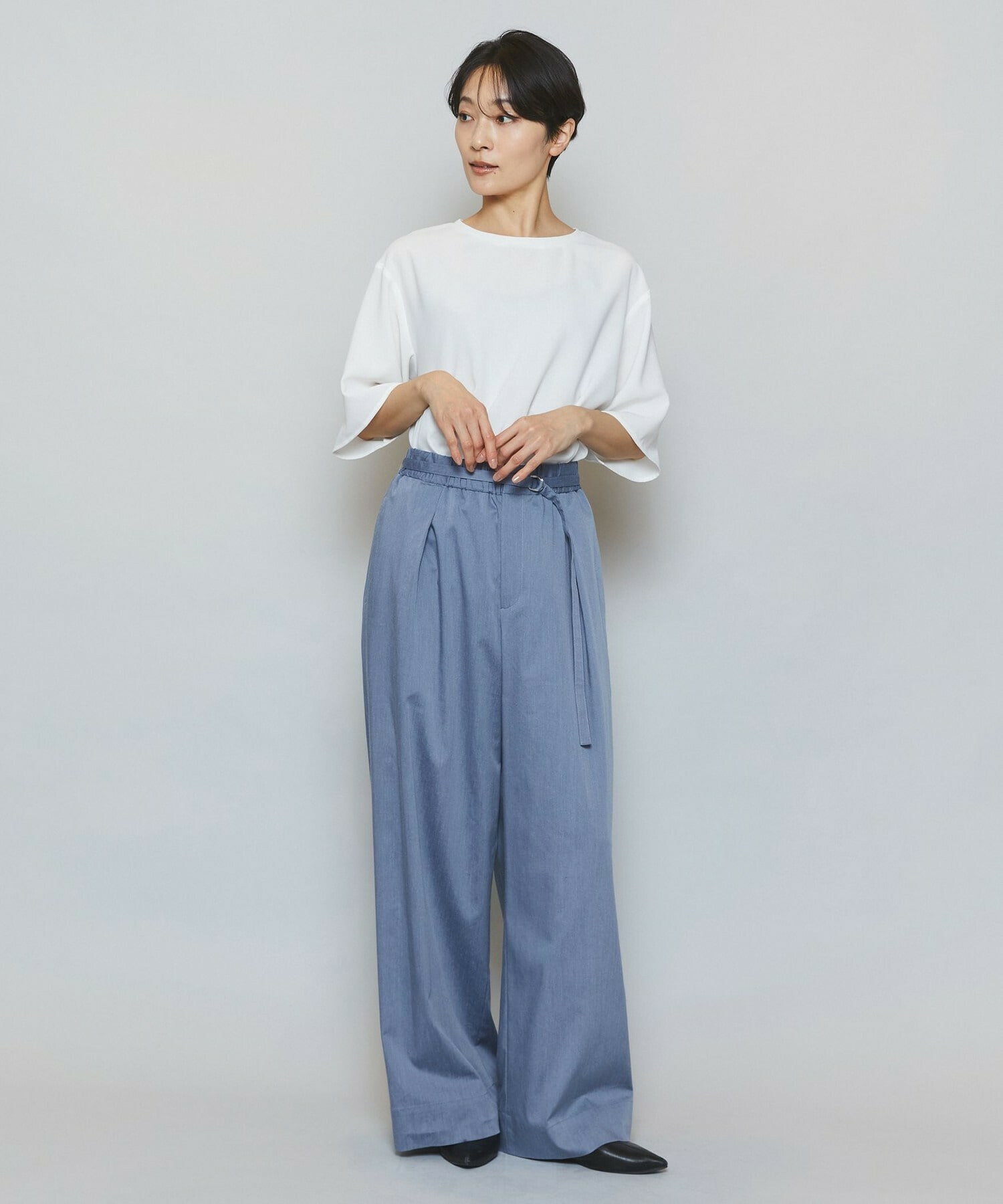 【MOGA】【Lサイズ】強撚2WAYプルオーバーブラウス 詳細画像 オフホワイト 17