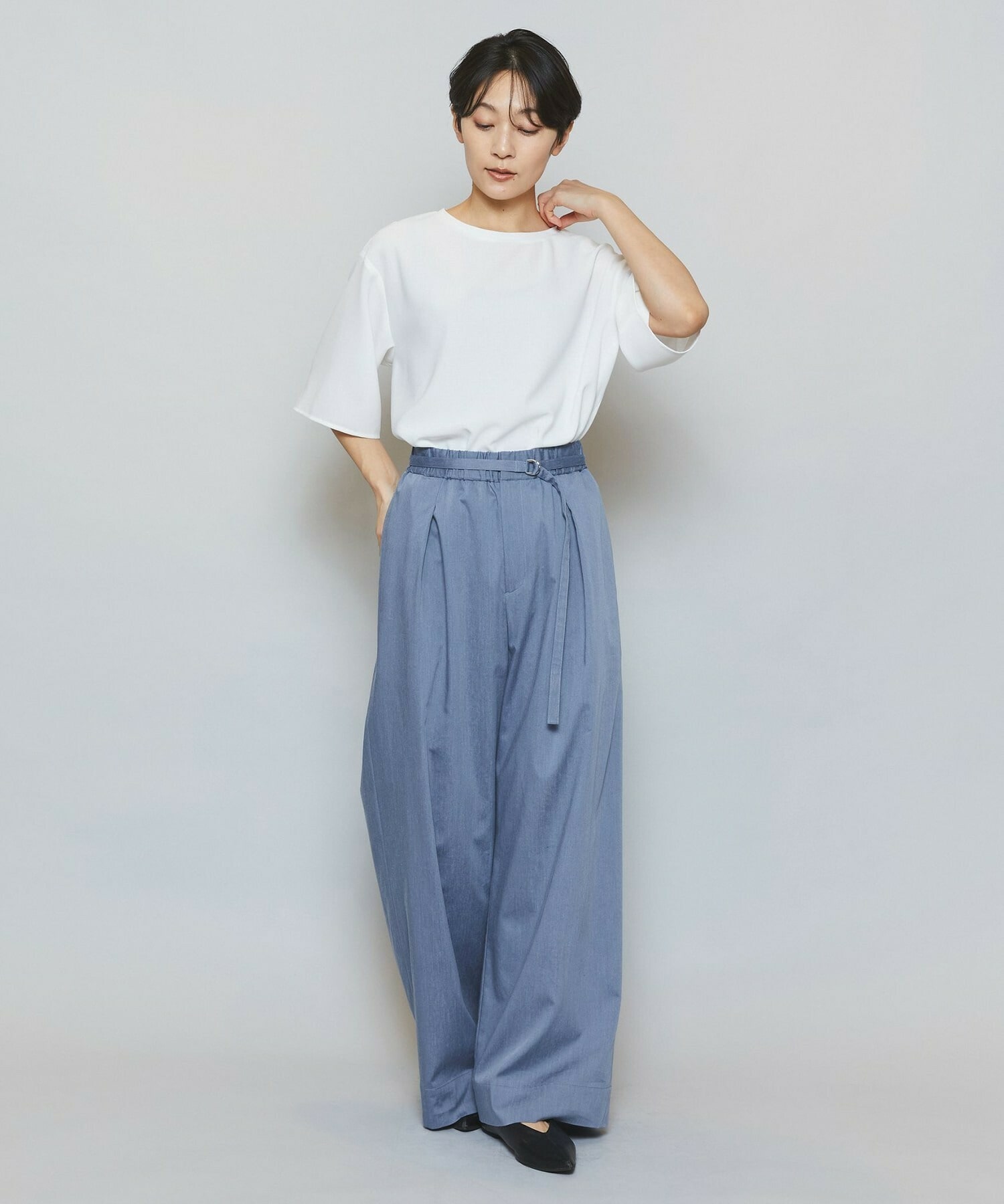 【MOGA】【Lサイズ】強撚2WAYプルオーバーブラウス 詳細画像 オフホワイト 18