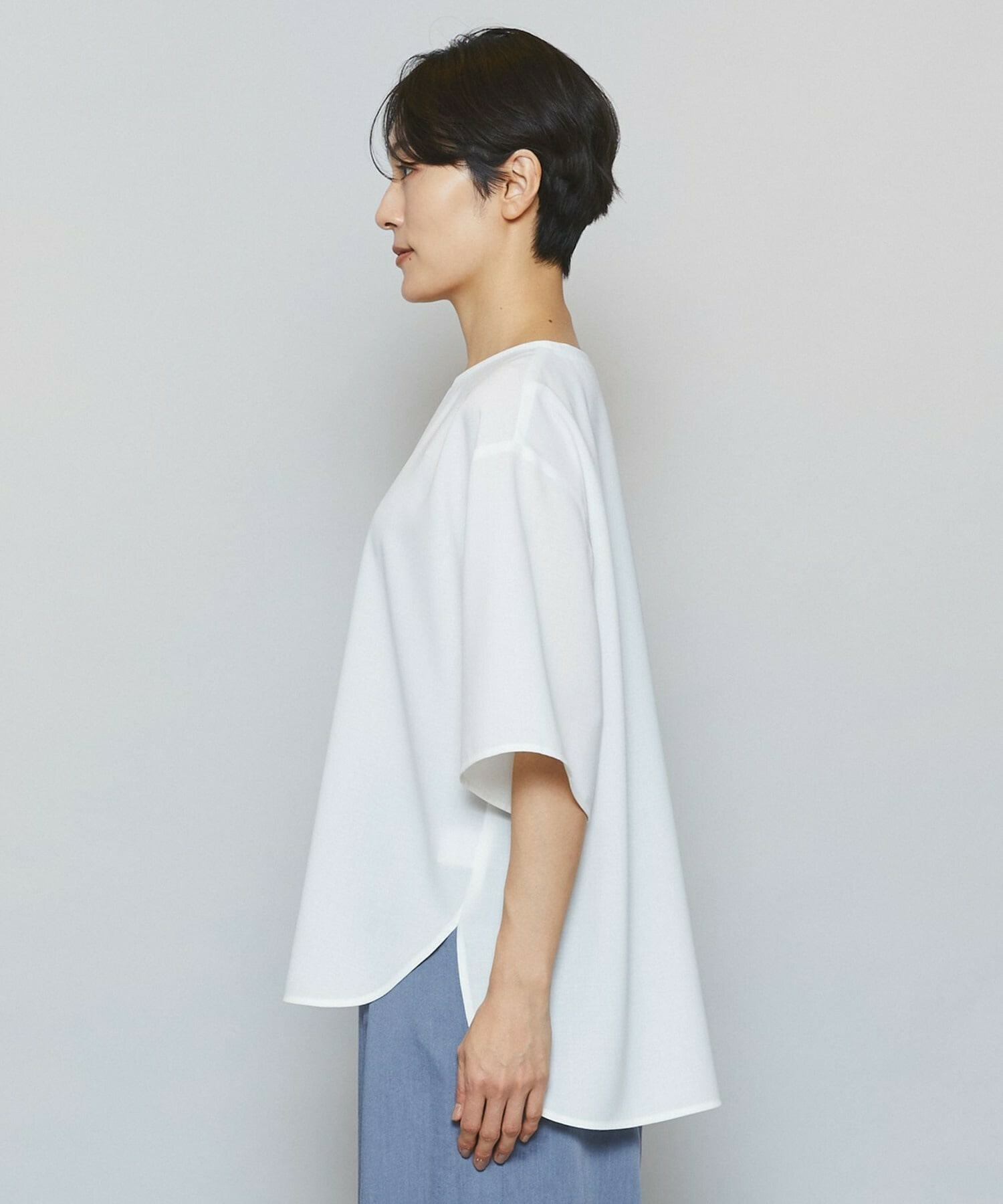 【MOGA】【Lサイズ】強撚2WAYプルオーバーブラウス 詳細画像 オフホワイト 22