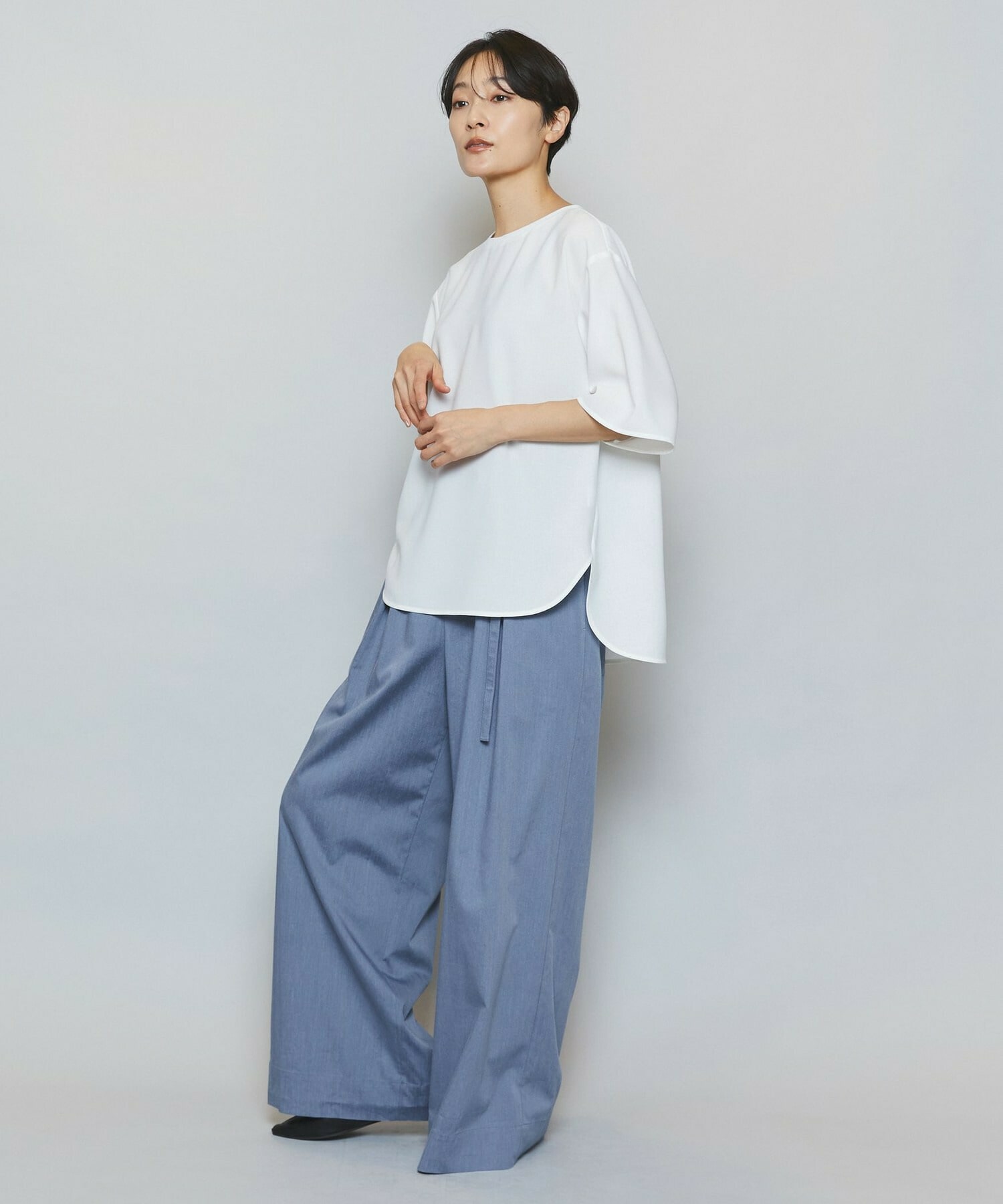 【MOGA】【Lサイズ】強撚2WAYプルオーバーブラウス 詳細画像 オフホワイト 7