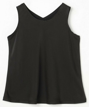 【MOGA】【Lサイズ】シルクライクポリサテンタンクトップ 詳細画像 ブラック 1