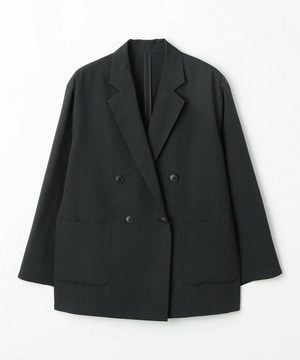 【MOGA】【Lサイズ】ポリエステルワッシャーダブルブレストボクシージャケット 詳細画像 ブラック 1