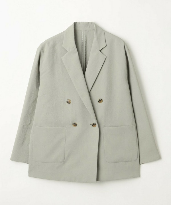 【Lサイズ】ポリエステルワッシャーダブルブレストボクシージャケット【Lサイズ】ポリエステルワッシャーダブルブレストボクシージャケット