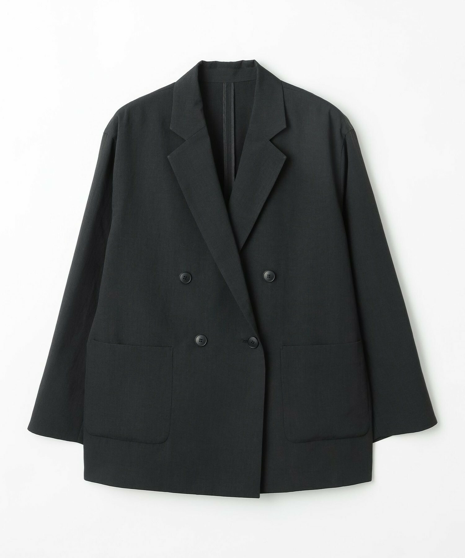 【MOGA】【Lサイズ】ポリエステルワッシャーダブルブレストボクシージャケット 詳細画像 ブラック 1