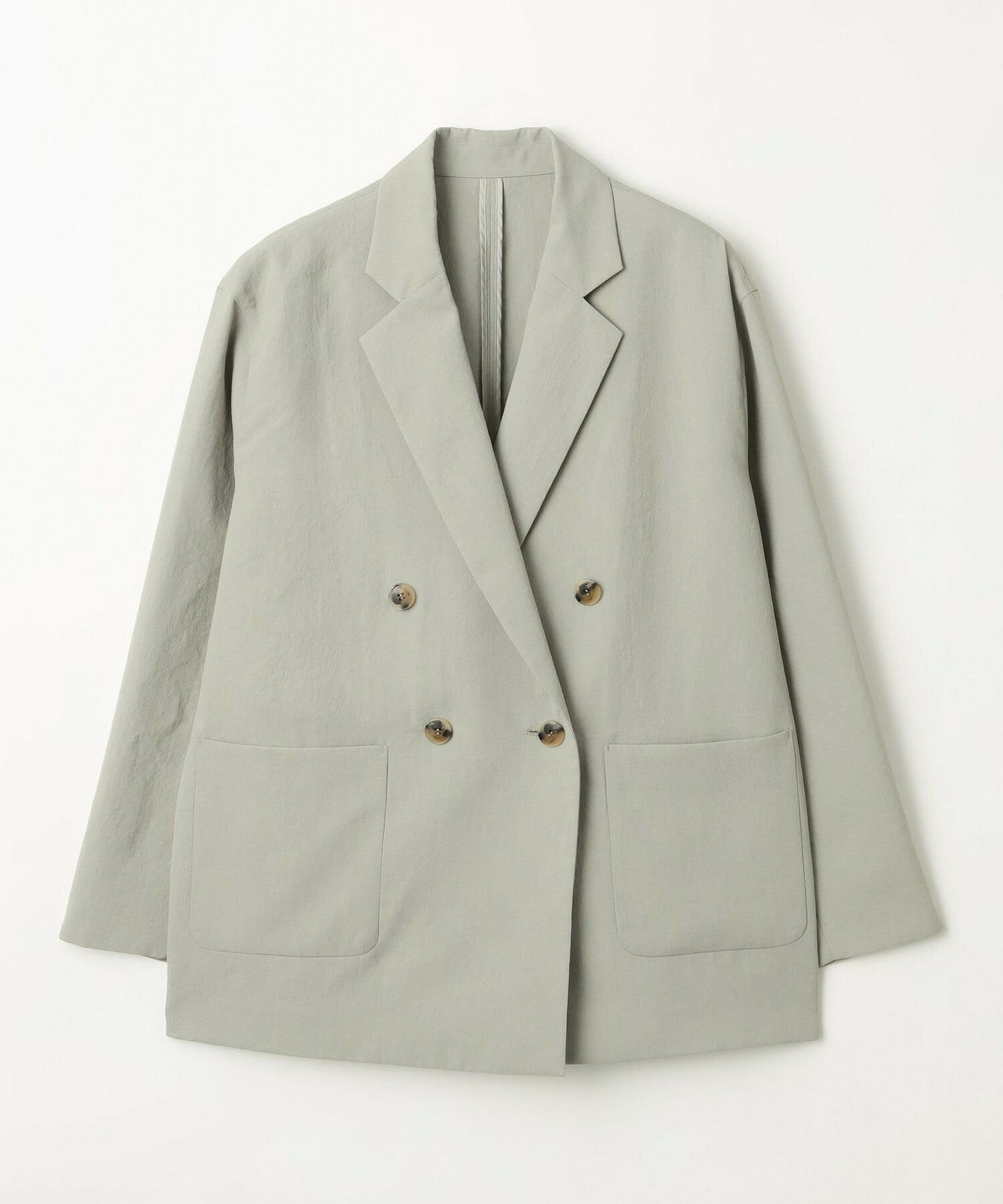 【MOGA】【Lサイズ】ポリエステルワッシャーダブルブレストボクシージャケット 詳細画像 セージグリーン 1