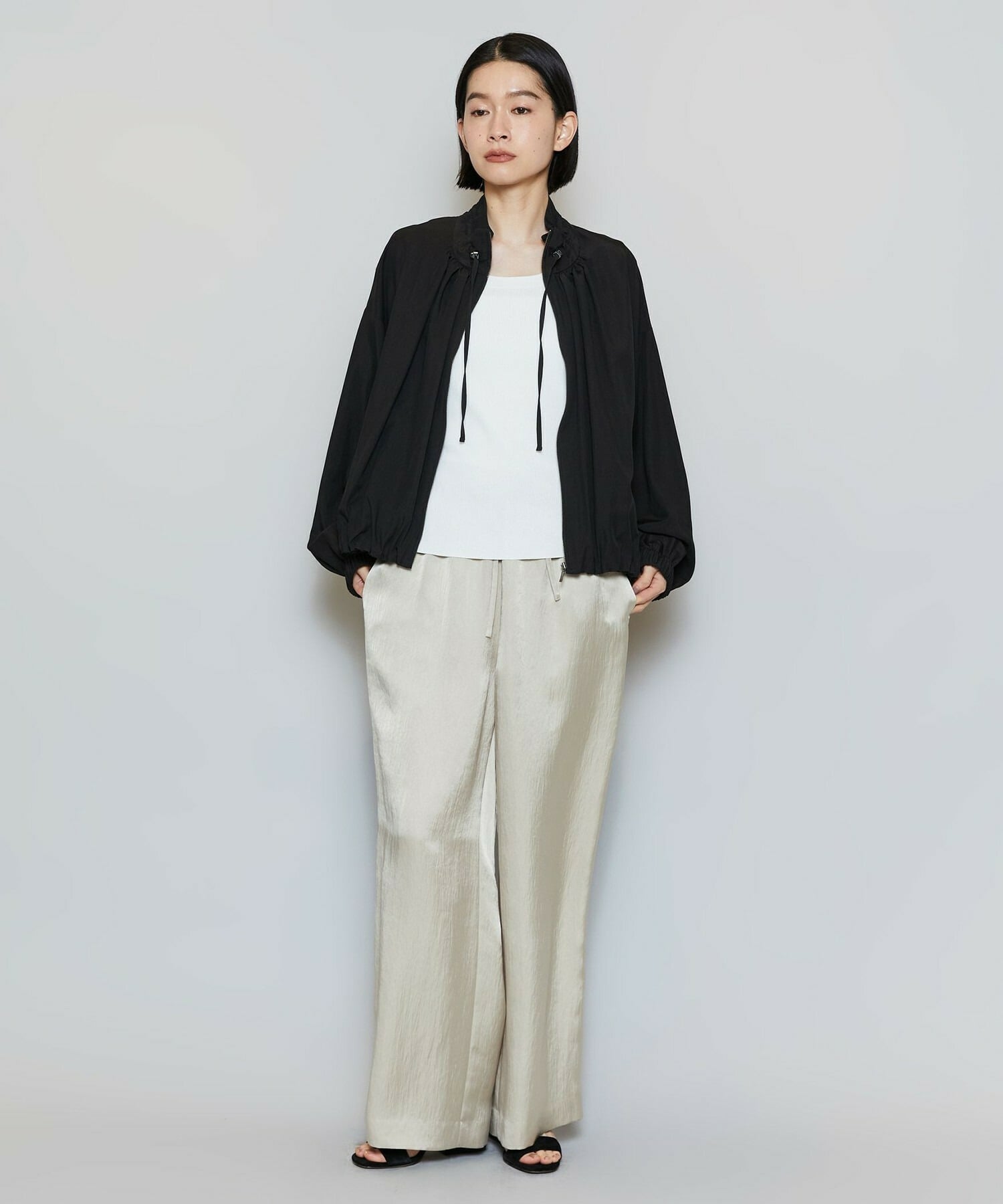 【MOGA】【Lサイズ】ビスナイロンツイルコクーンシルエットブルゾン 詳細画像 ベージュ 2