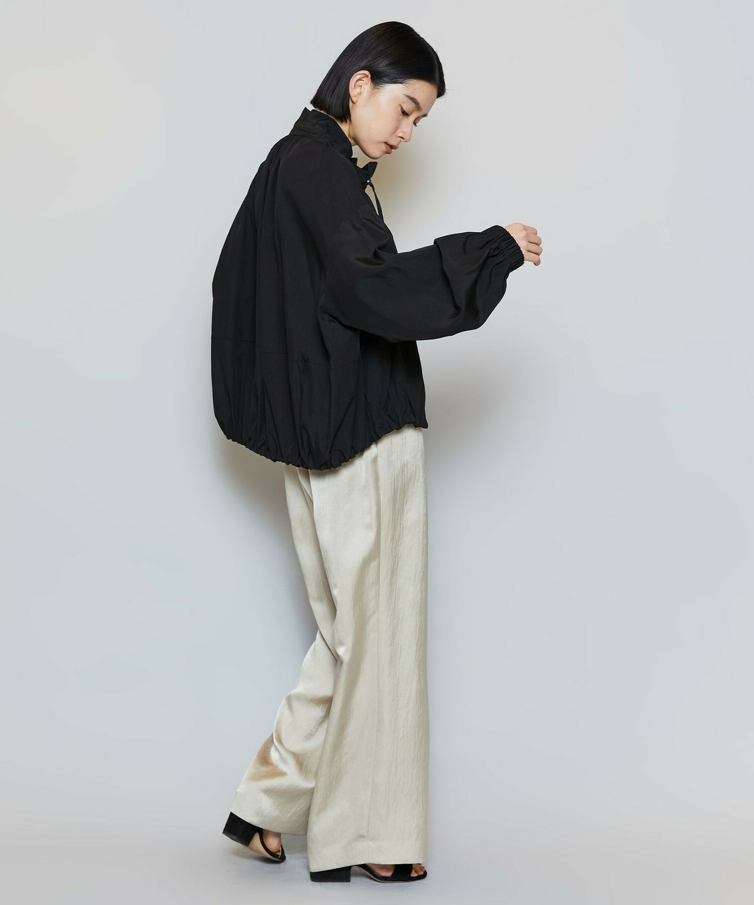 【MOGA】【Lサイズ】ビスナイロンツイルコクーンシルエットブルゾン 詳細画像 ベージュ 6