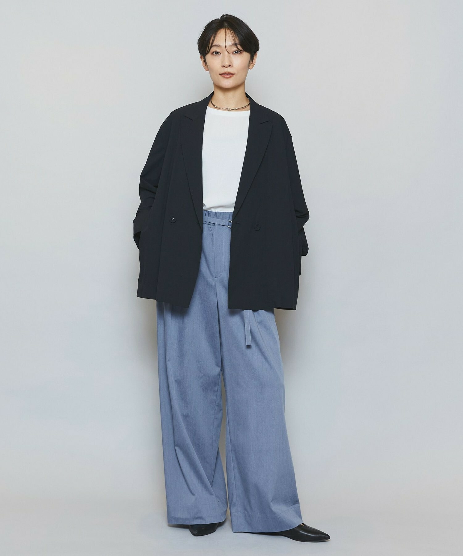 【MOGA】【Lサイズ】フルダルナイロンダブルブレストジャケット 詳細画像 ブラック 1