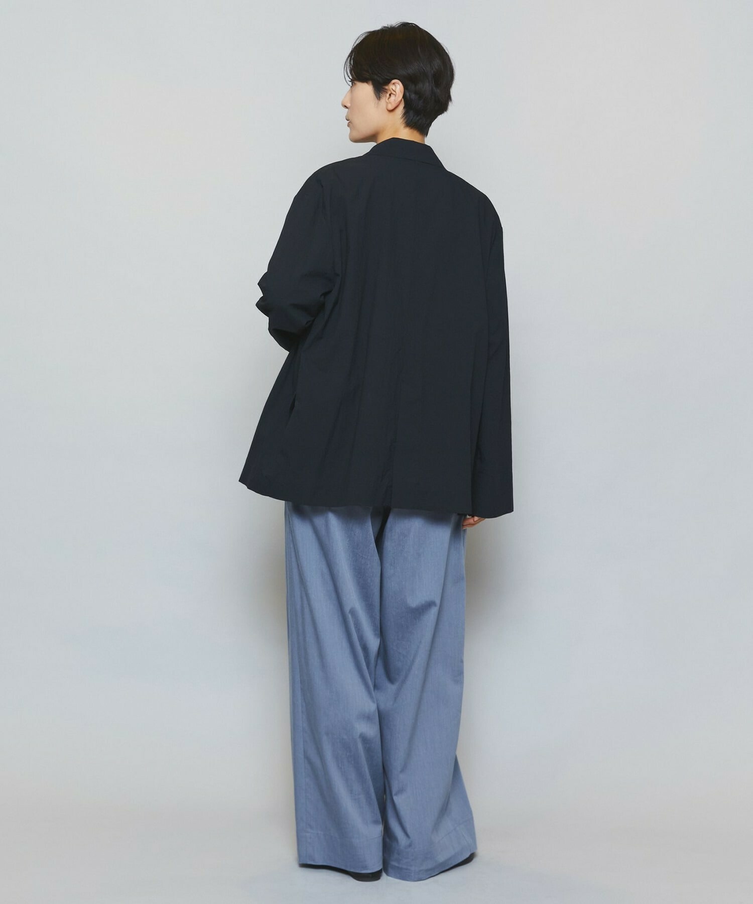 【MOGA】【Lサイズ】フルダルナイロンダブルブレストジャケット 詳細画像 ブラック 13