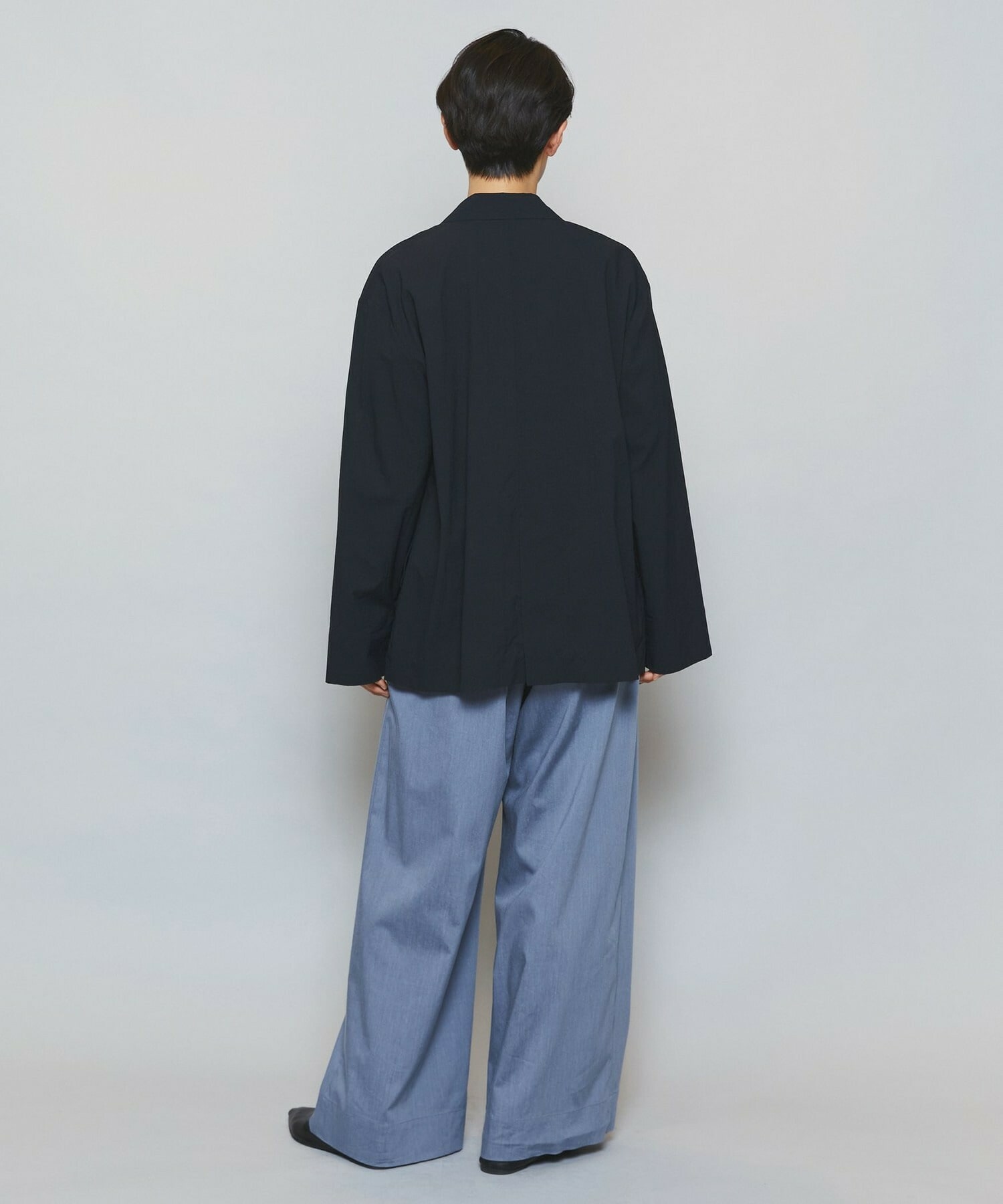 【MOGA】【Lサイズ】フルダルナイロンダブルブレストジャケット 詳細画像 ブラック 14