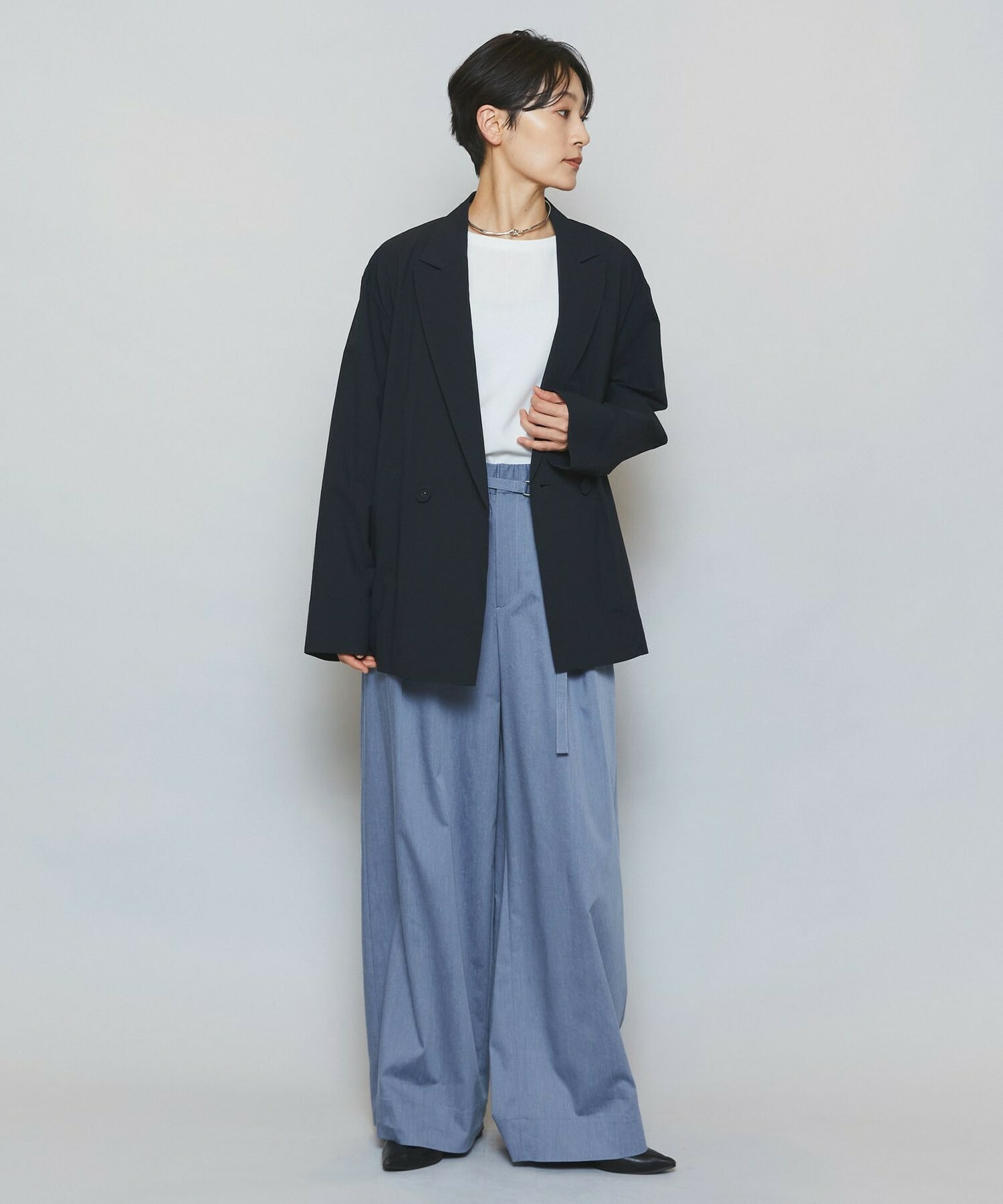 【MOGA】【Lサイズ】フルダルナイロンダブルブレストジャケット 詳細画像 ブラック 18