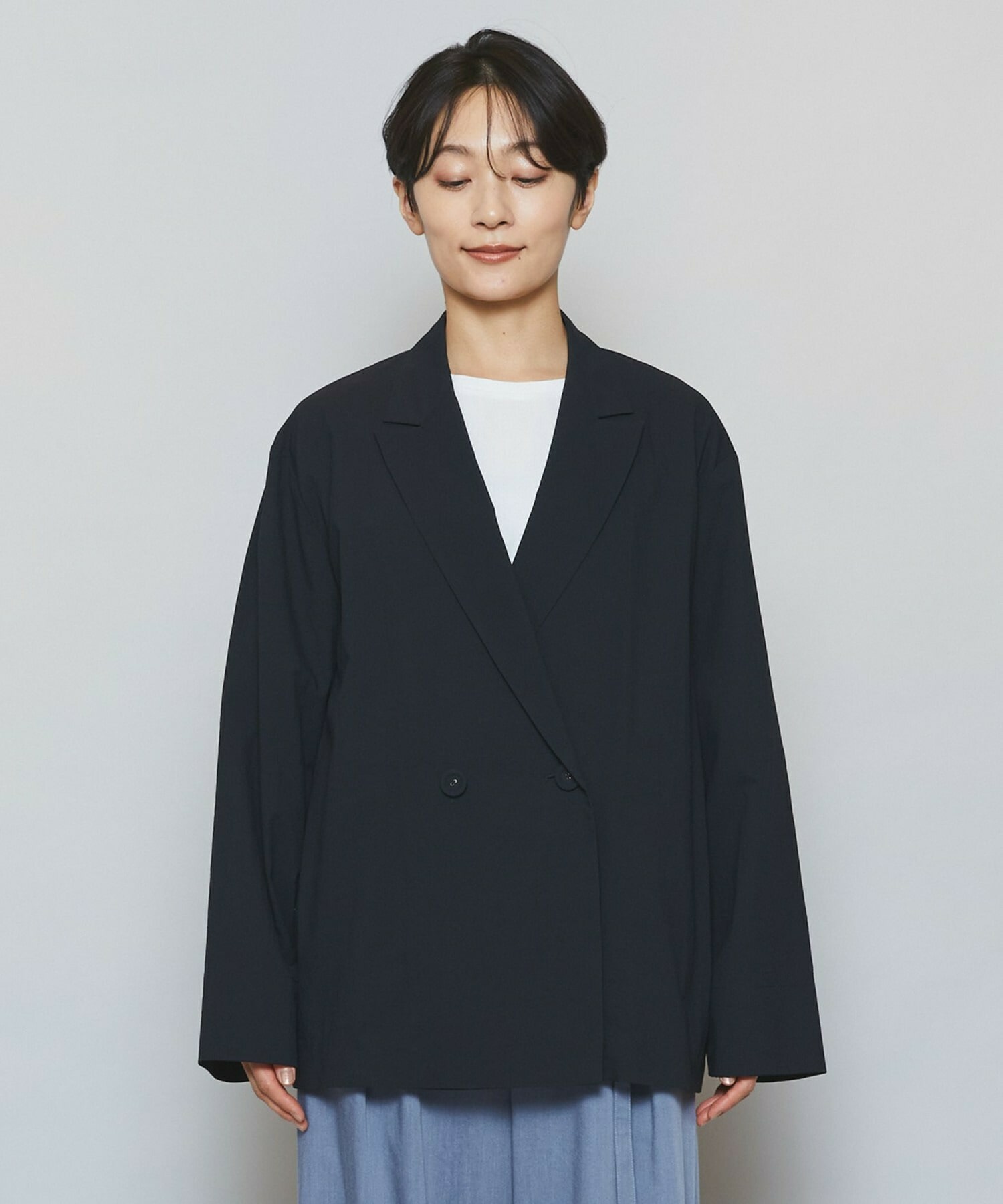 【MOGA】【Lサイズ】フルダルナイロンダブルブレストジャケット 詳細画像 ブラック 20