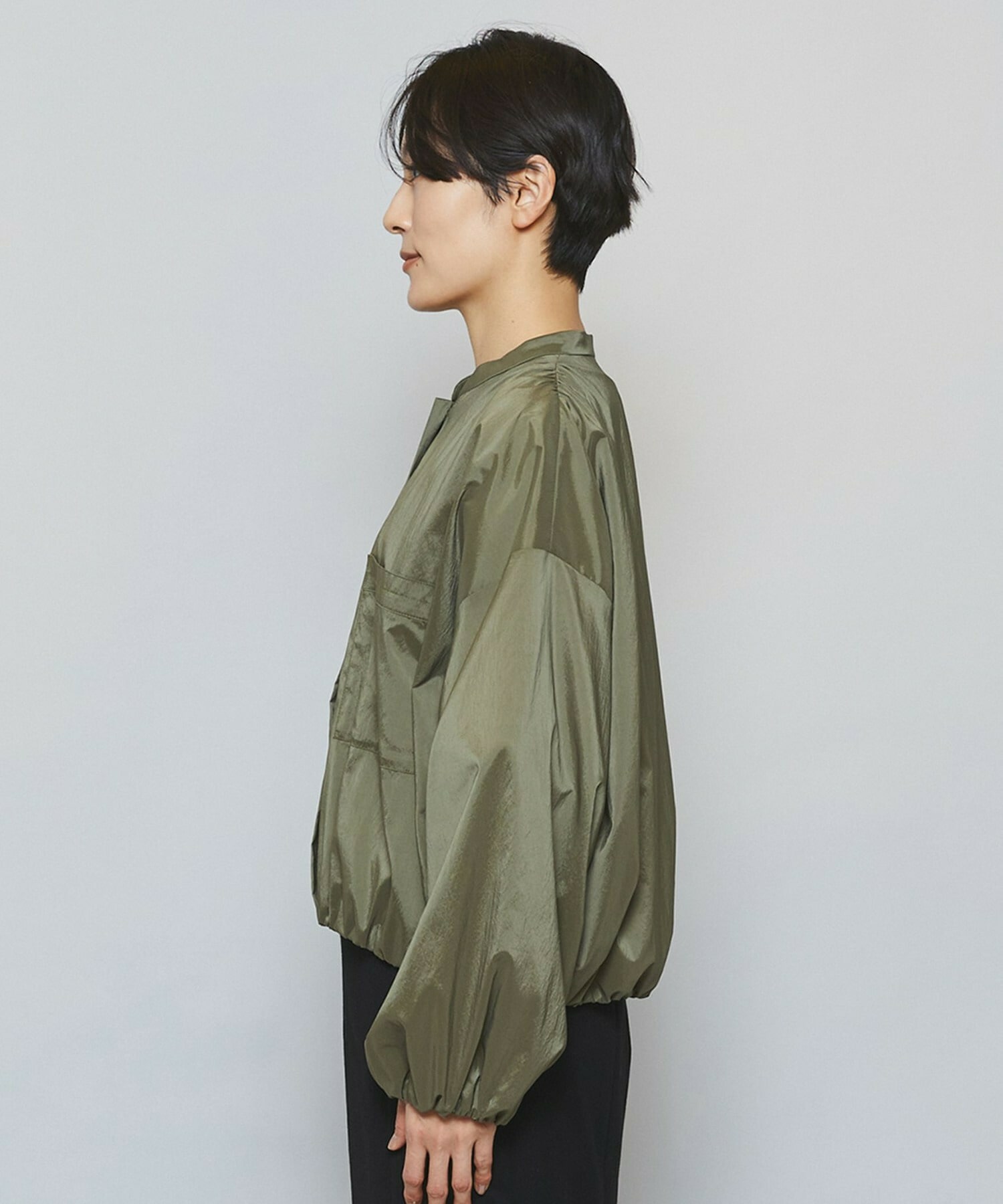 【MOGA】【Lサイズ】ストレッチタフタギャザーブルゾン 詳細画像 カーキ 17