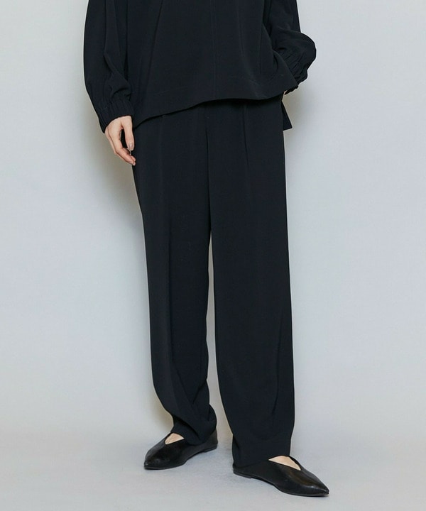 【Lサイズ】マカロンツイルソフトテーパードパンツ 詳細画像 ブラック 1