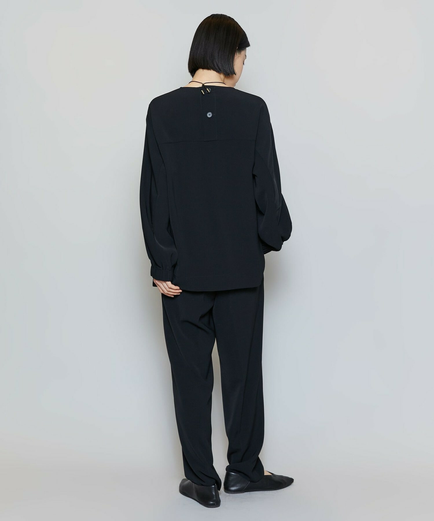 【MOGA】【Lサイズ】マカロンツイルソフトテーパードパンツ 詳細画像 ブラック 12