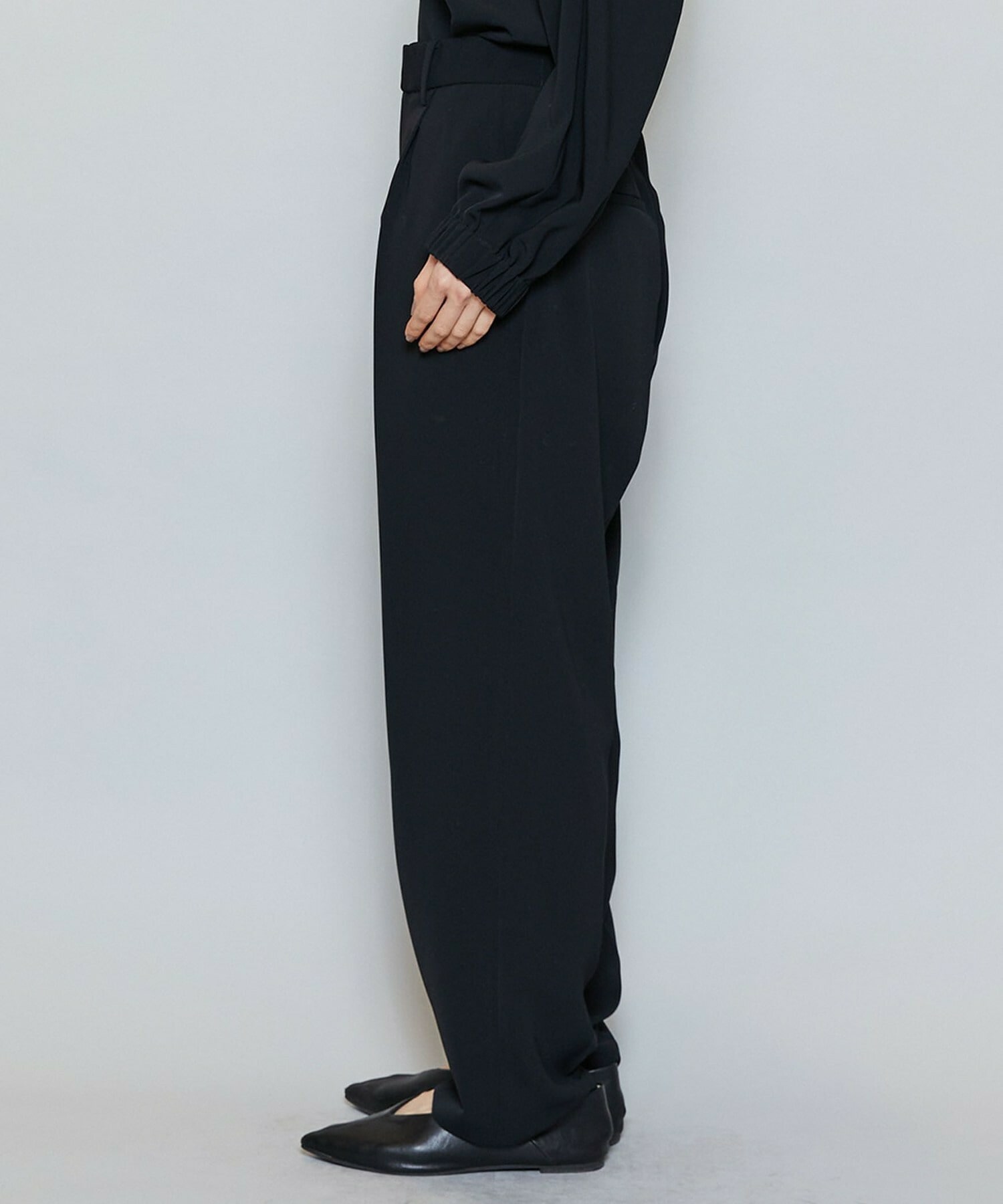 【MOGA】【Lサイズ】マカロンツイルソフトテーパードパンツ 詳細画像 ブラック 21