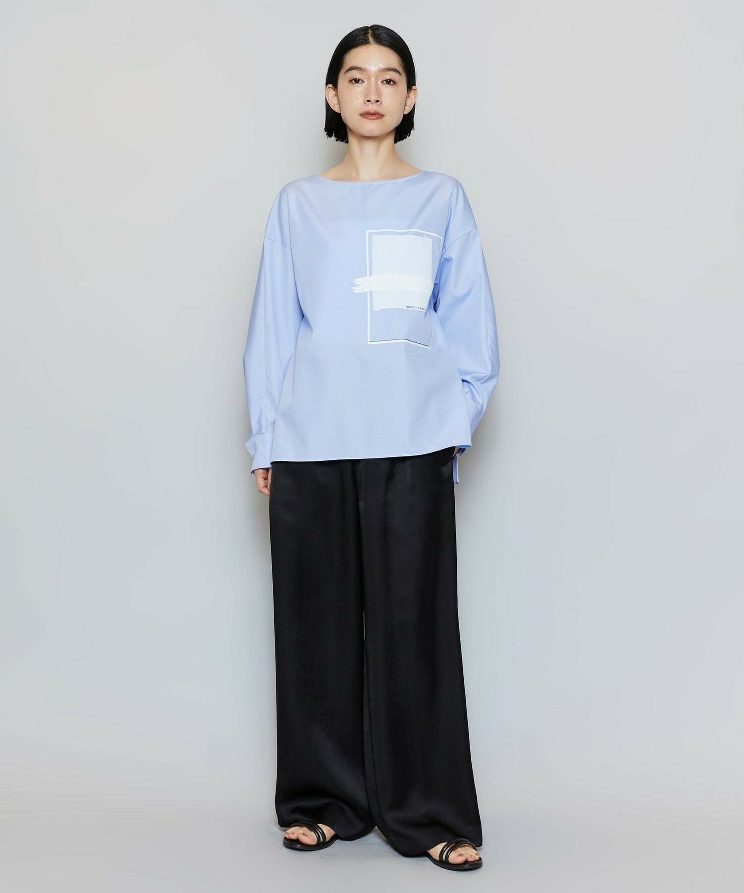 【MOGA】【Lサイズ】クレープサテンワイドパンツ 詳細画像 ベージュ 8