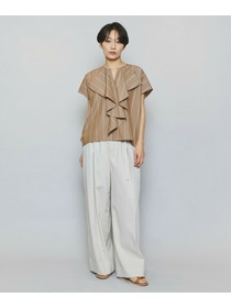 【MOGA】【Lサイズ】ドライリネンストレッチワイドパンツ 詳細画像 ブラック 9