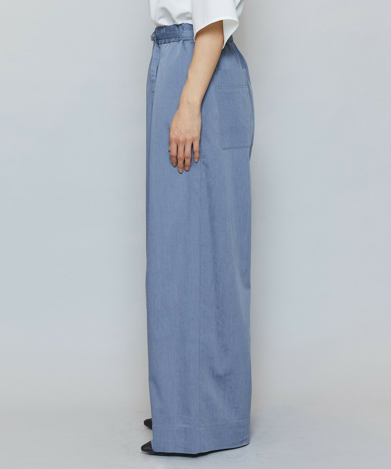 【MOGA】【Lサイズ】ドライリネンストレッチワイドパンツ 詳細画像 ブラック 22