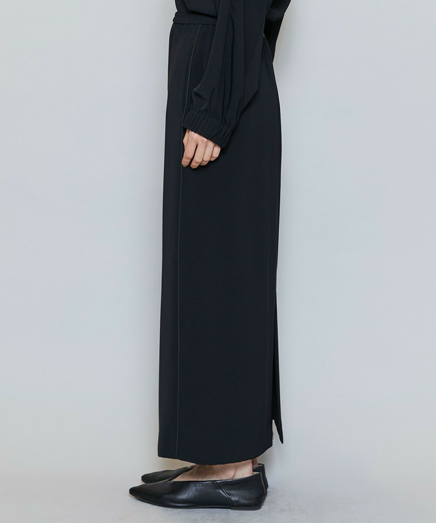 【MOGA】【Lサイズ】マカロンツイルストレートロングスカート 詳細画像 ブラック 20
