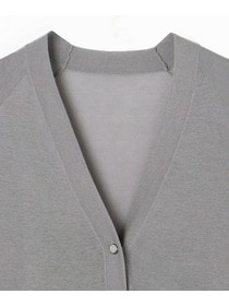 【MOGA】【Lサイズ】ハイゲージシアーラグランスリーブカーディガン 詳細画像 ブラック 24