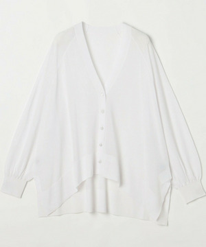 【MOGA】【Lサイズ】ハイゲージシアーラグランスリーブカーディガン 詳細画像 ホワイト 1