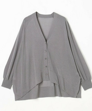 【MOGA】【Lサイズ】ハイゲージシアーラグランスリーブカーディガン 詳細画像 グレー 1