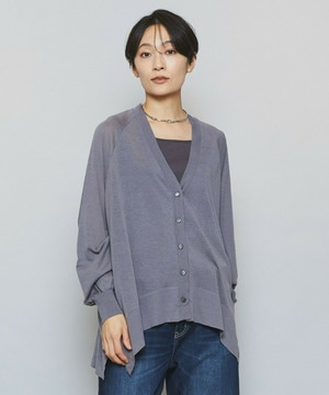 【MOGA】【Lサイズ】ハイゲージシアーラグランスリーブカーディガン 詳細画像 グレー 2