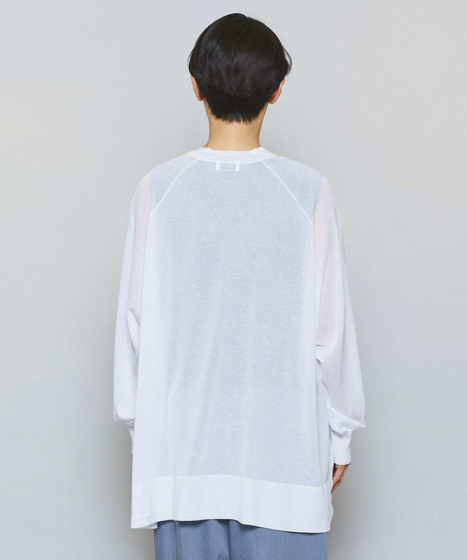 【MOGA】【Lサイズ】ハイゲージシアーラグランスリーブカーディガン 詳細画像 ブラック 21